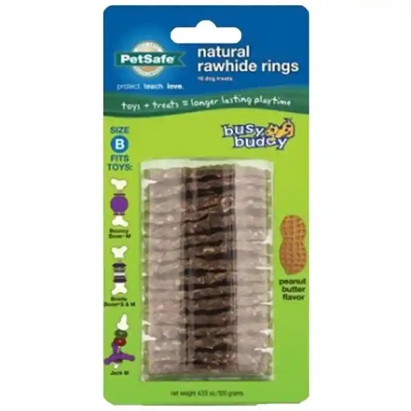Busy Buddy Size B P-butter Rawhide Ring