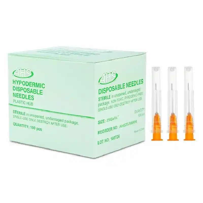 AHS Hypodermic Needles, 25G x 5/8in