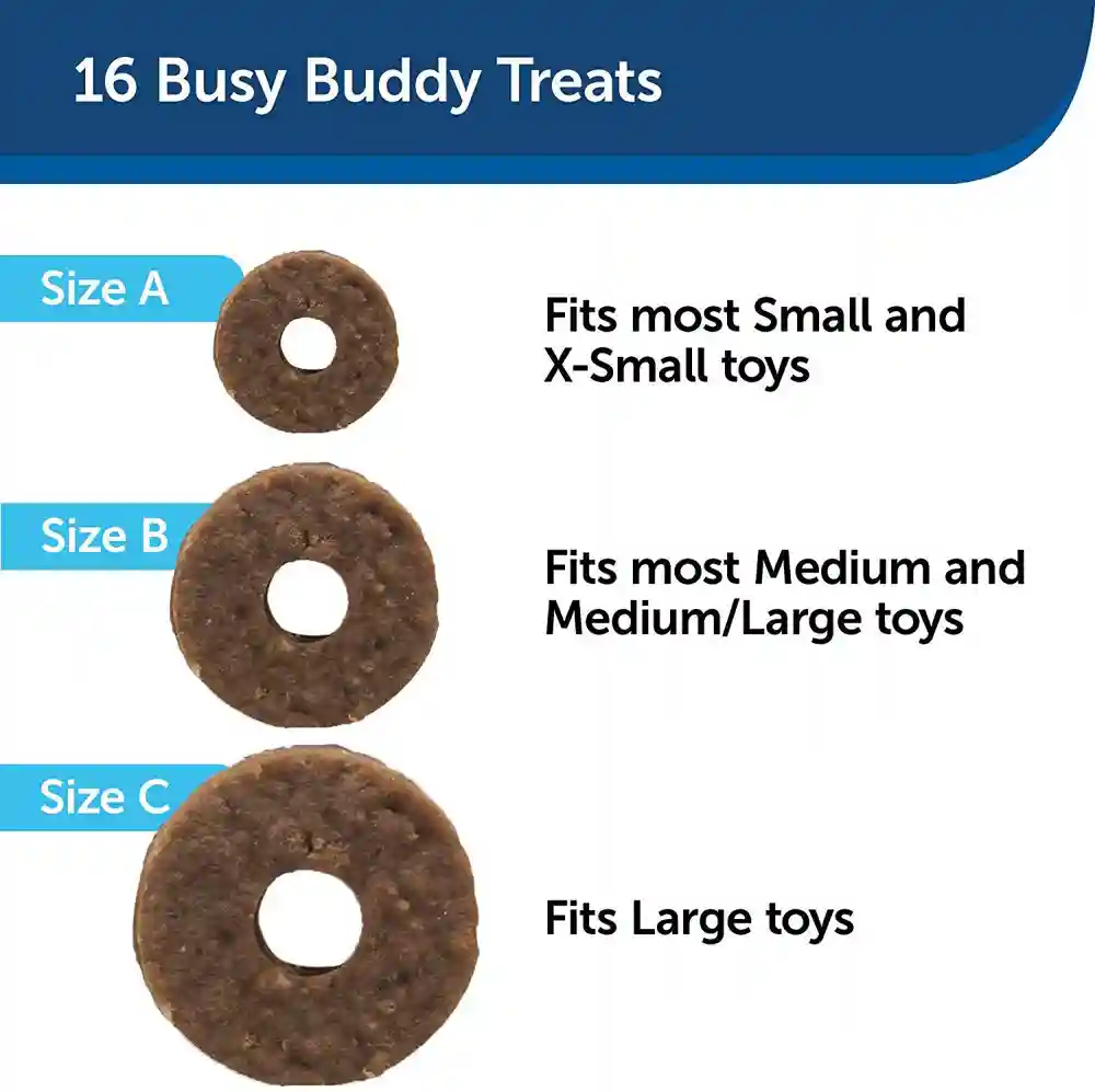 Busy Buddy Rawhide Treat Ring Refills, Original Rawhide, Large