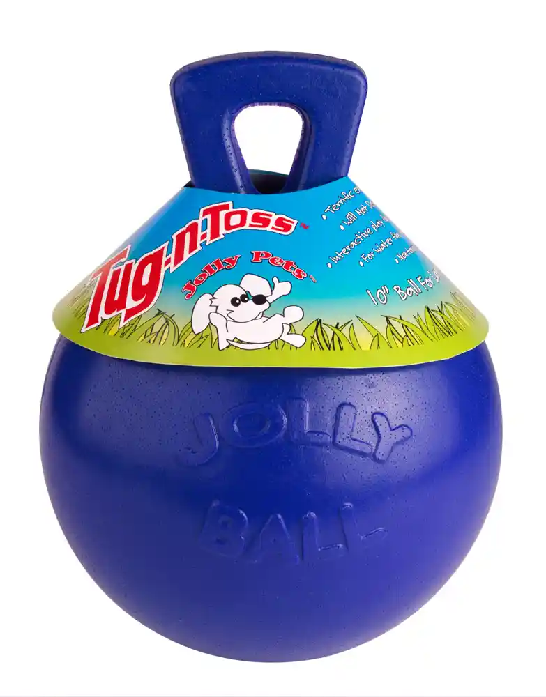 Jolly Ball Tug-n-Toss | Blue | 10"