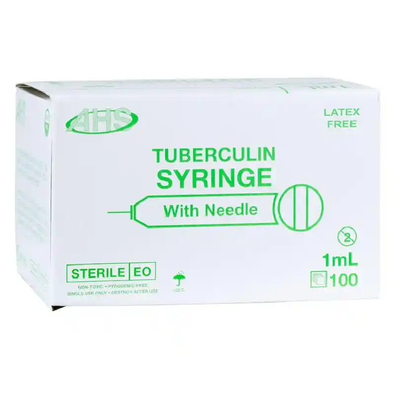 AHS Luer Slip Syringe w/ needle, 1ml