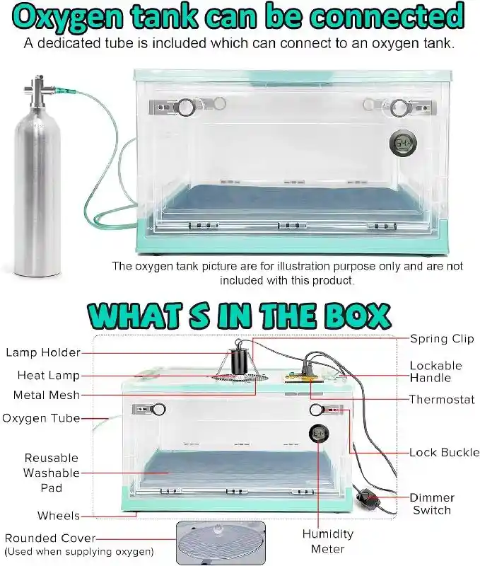 Puppy Incubator with Heating and Oxygen Tube