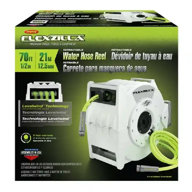 Flexzilla Pro Retractable Hose Reel, 1/2" X 70'