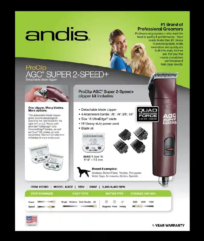 ANDIS ULTRAEDGE AGC SUPER 2-SPEED CLIPPER