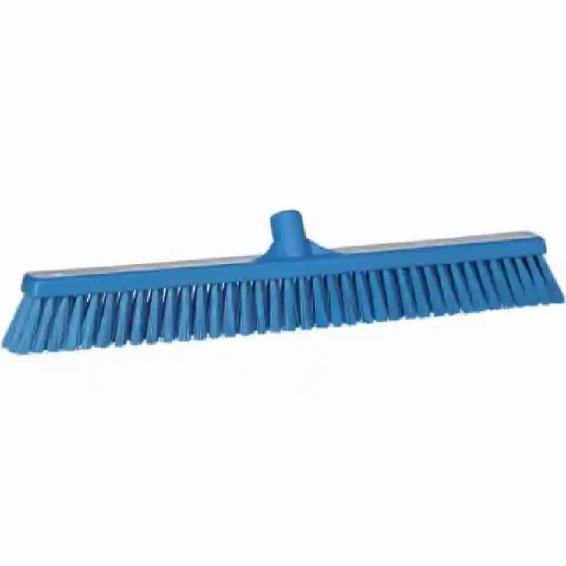Broom, Push, Stiff Bristle / 24" / Blue