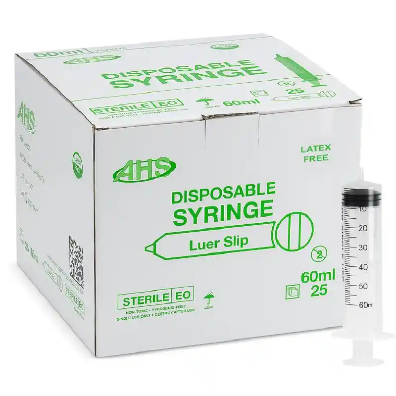 AHS Luer Slip Syringe, 60ml