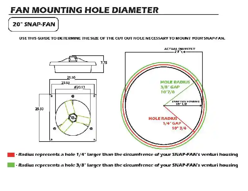Snap Exhaust Fan AC-110 Volt 20"