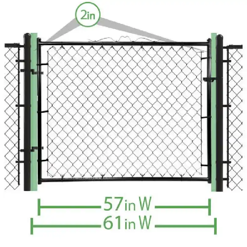 BLK CHAINLINK RES SNG Gate 5'Wx4'H by Pine Creek Chainlink