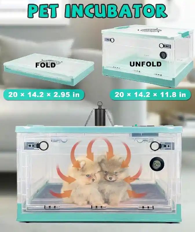 Puppy Incubator with Heating and Oxygen Tube