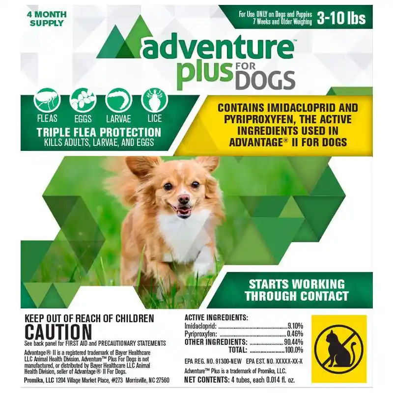 Adventure Plus For Dogs 4-pack 3 to 10 Pounds