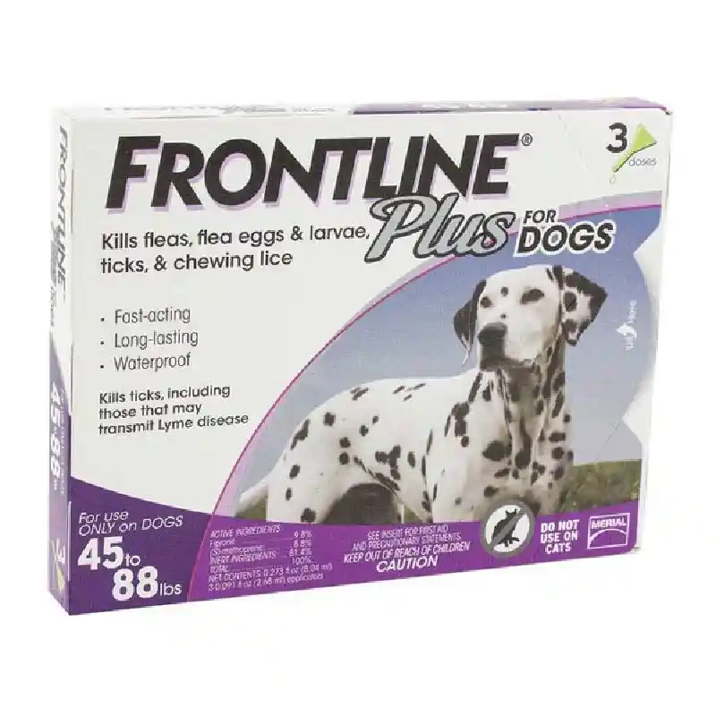 FRONTLINE PLUS PURPLE FLEA TREATMENT DOGS 45-88 LB