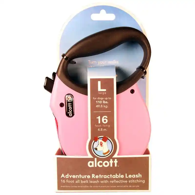 Retract Leash- Large -pink