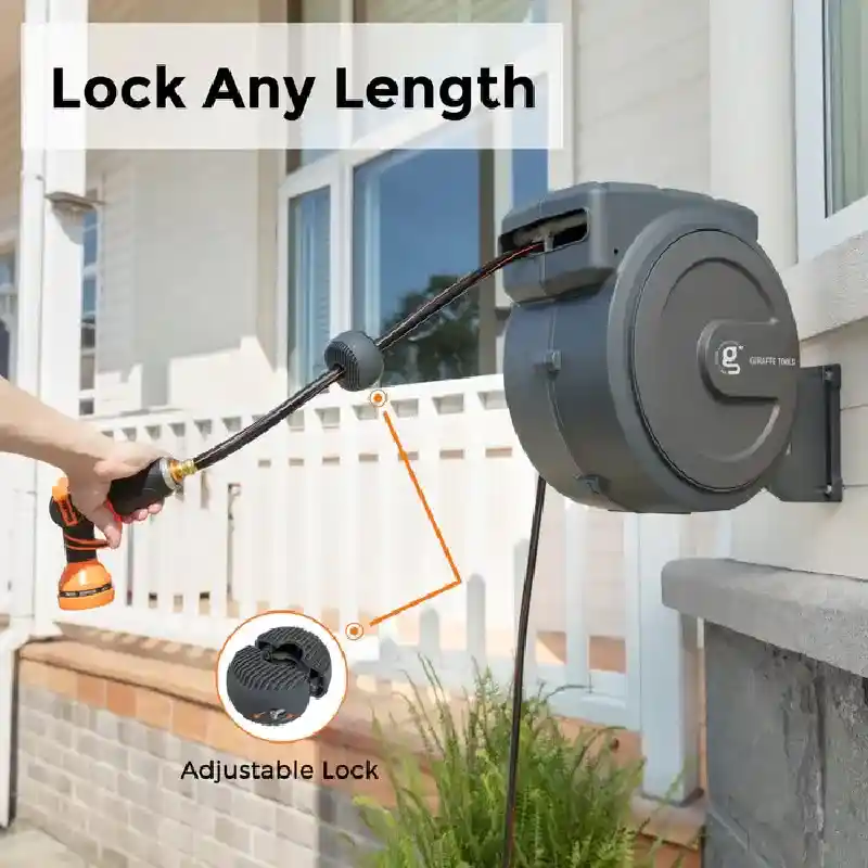 Retractable Garden Hose Reel-1/2in-100ft
