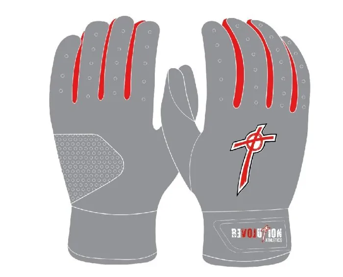 Revolution Batting Glove | Gray/Red | X-Large