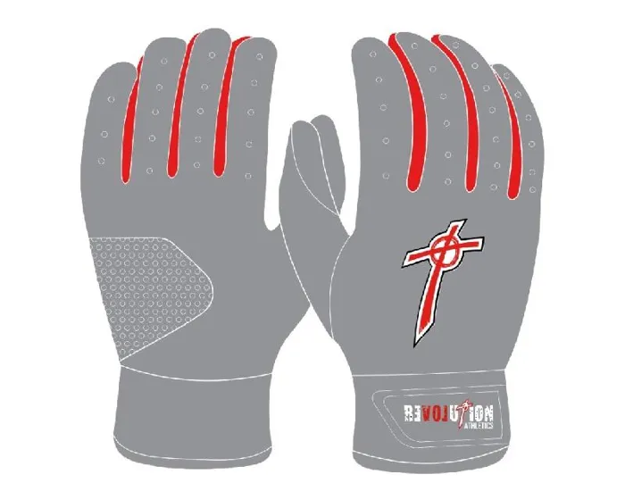 Revolution Batting Glove | Gray/Red | Medium