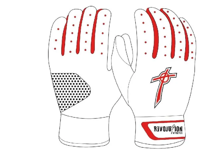 Revolution Batting Glove | White/Red | X-large