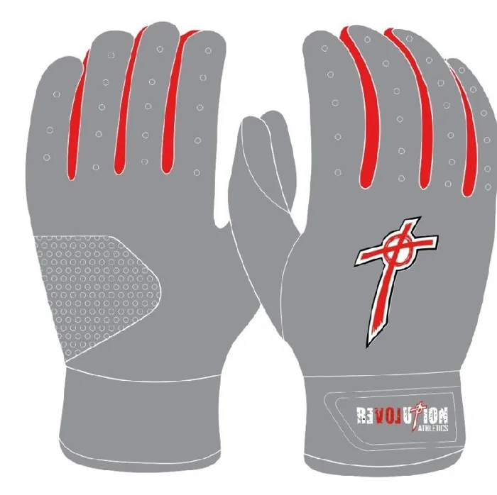 Revolution Batting Glove | Gray/Red | Large