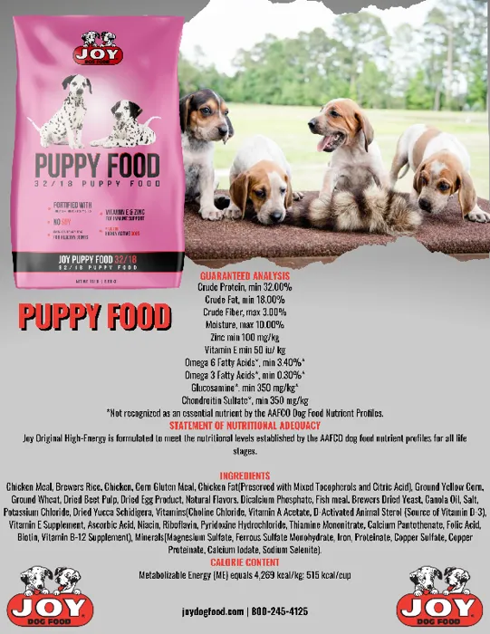 Joy Dog Food | Puppy | 35 lbs