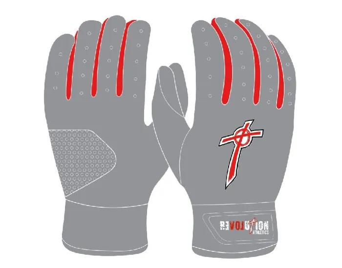 Revolution Batting Glove | Gray/Red | X-Small