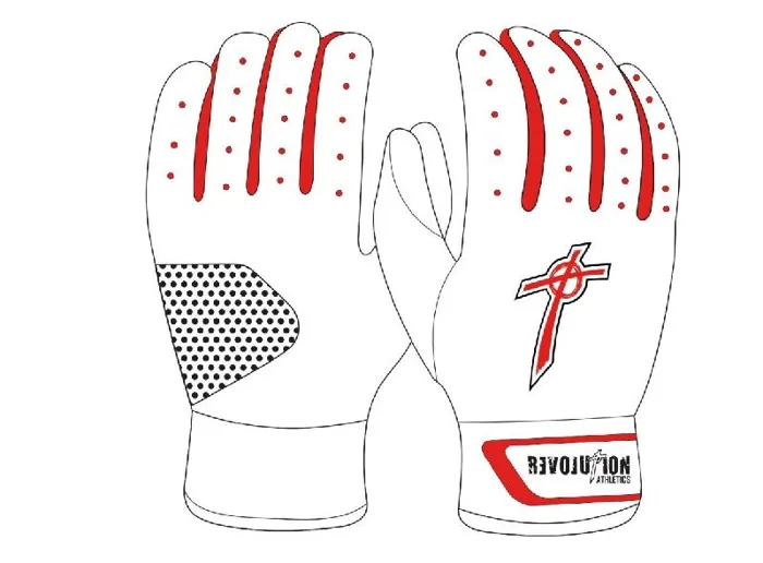 Revolution Batting Glove | White/Red | 2X-Large