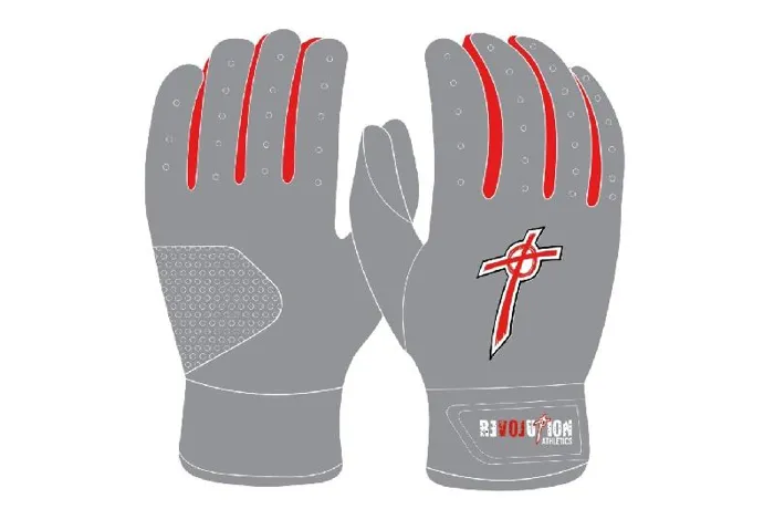 Revolution Batting Glove | Gray/Red | Small